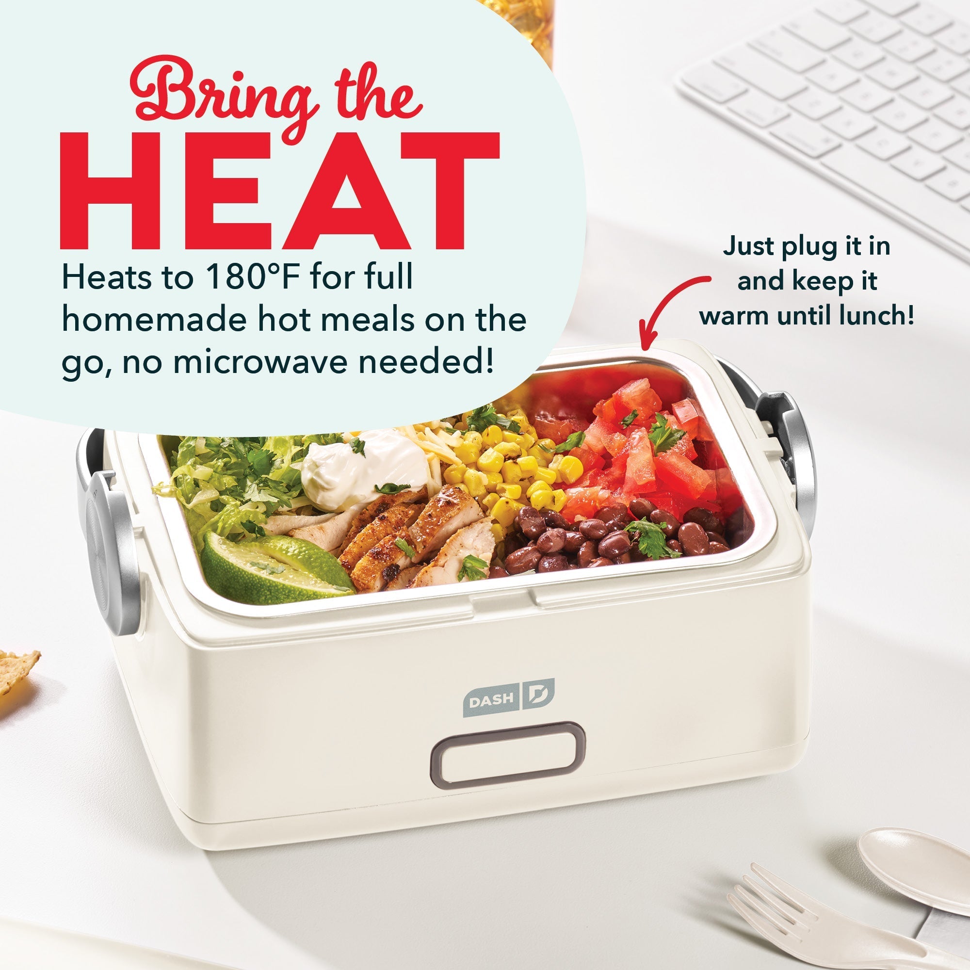 Hot2Go™ Electric Lunchbox (30 Ounce + Utensils)